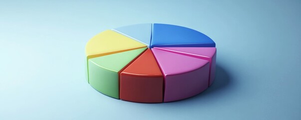 Obraz premium Percentage breakdown pie chart, colorful data representation, infographic style,