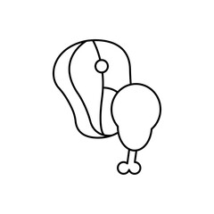 Meat icon line art vector