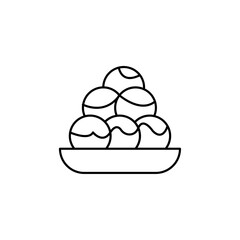 Takoyaki icon line art vector