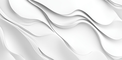Fototapeta premium Abstract white layered waves with flowing design