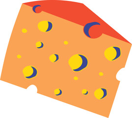 Cartoon Cheese Slice Illustration
