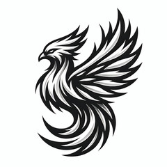 Fototapeta premium Phoenix bird logo mascot emblem vector illustration