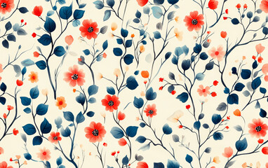Retro style floral texture art background
