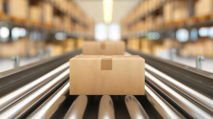 Stunning 3D rendering of cartons with barcodes, perfect for showcasing commodity inspection and transport processes.