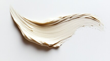 Creamy beige stroke on white.