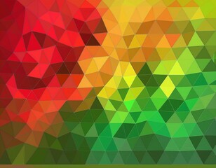 Fototapeta premium abstract triangular red yellow green background. Generated image