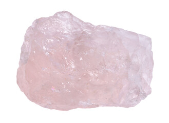 Beautiful rose quartz isolated on white. Natural gemstone