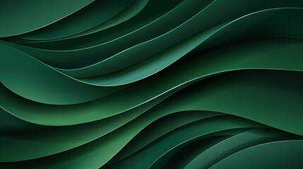Obraz premium Refreshing green hue textile fabric creates a soothing backdrop. The abstract wave pattern adds depth and dimension to the design.