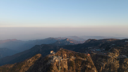 The scenery at the top of Mount Tai in Tai'an