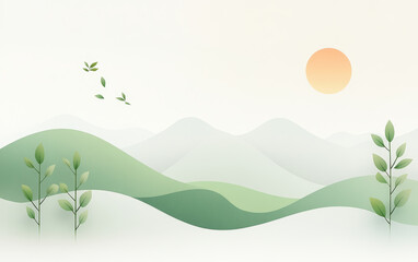 Obraz premium Fresh natural scenery art illustration