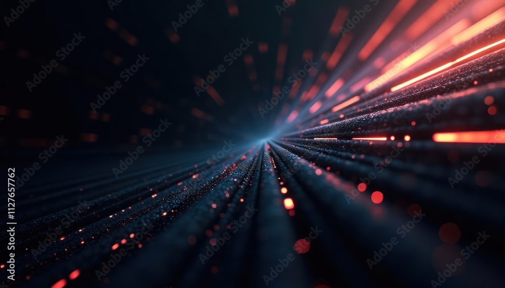 Poster abstract design with glowing radial lines. modern geometric lines create dynamic effect. dark backgr