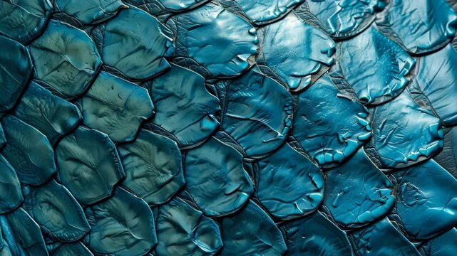 Rich blue leather textured with the allure of reptilian scales, evoking serpentine elegance, Ai Generated.