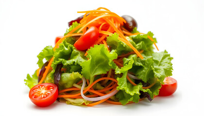 Healthy fitness salad isolated with white highlights, png