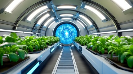 Fototapeta premium Futuristic Hydroponic Farm Greenhouse