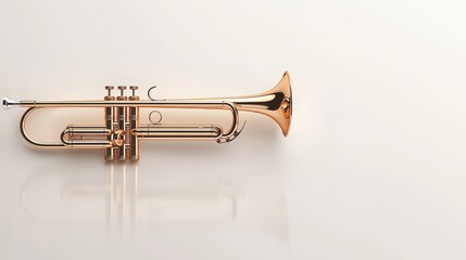 Obraz premium Trumpet icon design, sleek curves and reflections, white background