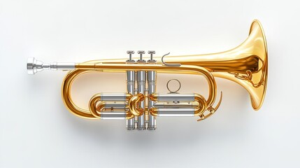 Fototapeta premium Trumpet icon design, sleek curves and reflections, white background