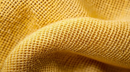 Sunny yellow soft pillow, texture-rich close-up, against white background, contemporary home decor and comfort concept