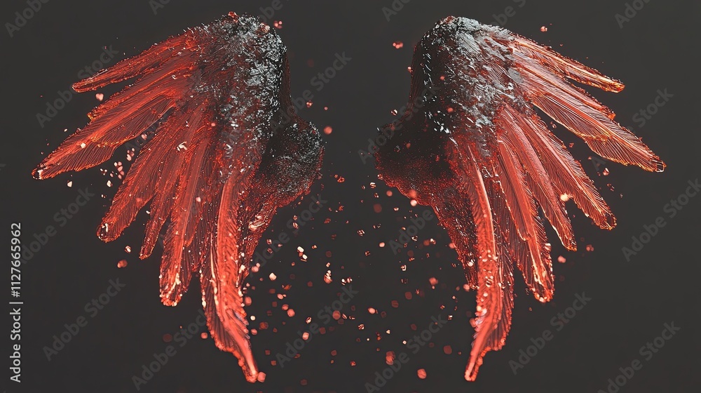 Poster wings of fire and elegance shimmering in a surreal dance of light and color