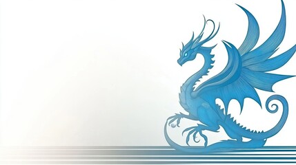 Naklejka premium Elegantly Crafted Silhouette of a Sinewy Dragon With Wings Shaped as a Graceful Letter J