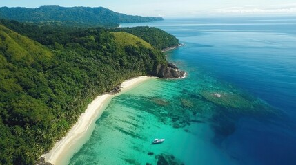 Snorkeling Adventure in a Tropical Paradise With Crystal-Clear Waters and Lush Green Surroundings