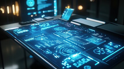 High-tech digital planning tools displayed on a sleek modern desk