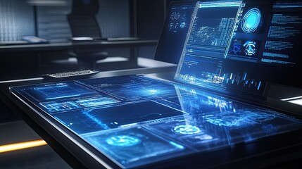 High-tech digital planning tools displayed on a sleek modern desk