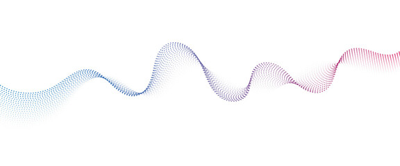 background Flowing Dot Wave halftone gradient pattern on transparent background	

