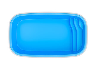Blue Swimming Pools Fiberglass Design In 3D Render with transparent background