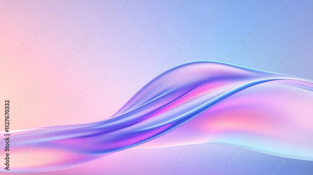 Poster abstract 3d illustration with fluid wavy shapes. gradient colors blend seamlessly. modern design, id