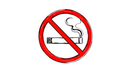 No Smoking! isolated with white highlights, png