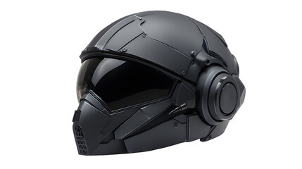 Fototapeta premium A futuristic helmet designed for protection and advanced technology use isolated on a white background, png transparent