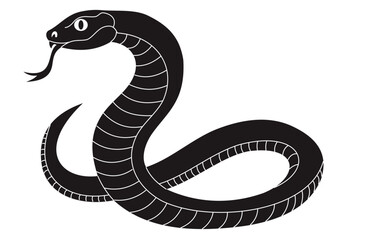Vector snake silhouette isolated on a white background.	