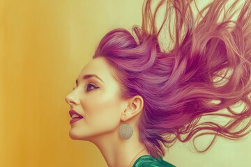 Fototapeta premium Evolution of hairstyles showcasing modern and traditional influences with vibrant colors and dynamic movement