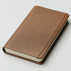 Elegant Mocha Brown Leather Notebook with Minimalist Design