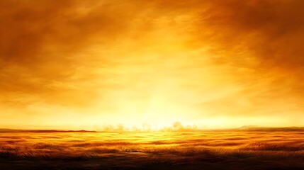 Fototapeta premium Golden Sunset Prairie Landscape