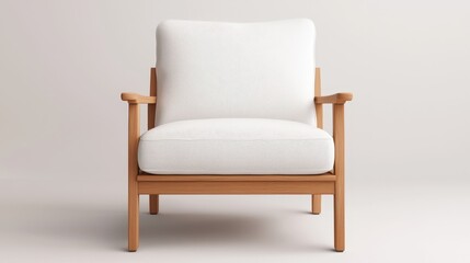 Cozy Minimalist Armchair with Soft Cushions and Wooden Frame