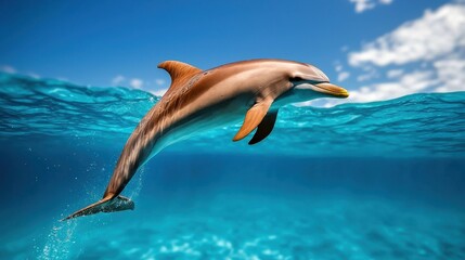 Dolphin Gliding Gracefully Underwater