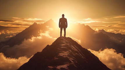 Achieve Peak Success: Conquering Goals, Reaching New Heights at Sunrise