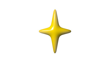4 Pointed 3D Star, Transparent Background, 4K