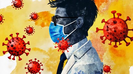 Doctor wearing protective mask fighting covid 19 virus