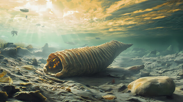 Dramatic photorealistic scene of precambrian eon. Eon. Illustration