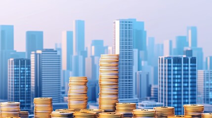 Tall buildings and coins are the same height