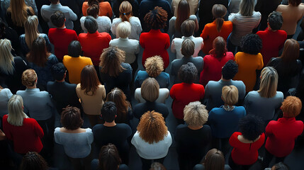 Diverse Crowd Gathers,  Observing Attentively, United in Purpose, Collectively Engaged,  Thoughtfully Listening.