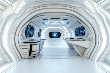 Futuristic Spaceship Interior Corridor