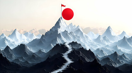 Conquer Mountain Peaks: Achieve Goals with Perseverance and Determination