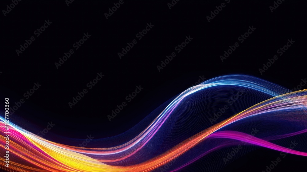 Poster dynamic abstract design with flowing lines, glowing colors. modern, futuristic illustration suggesti