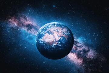 Obraz premium Earth from Space, Milky Way Galaxy