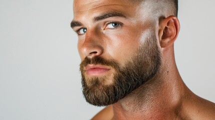 Obraz premium Close-Up of a Big Bodied Man with Beard