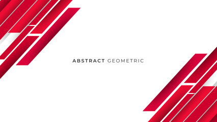 modern  and minimalist red background with abstract geometric on white background