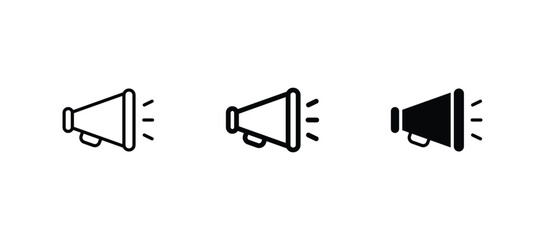 Megaphone icon set. Loudspeaker Symbol vector